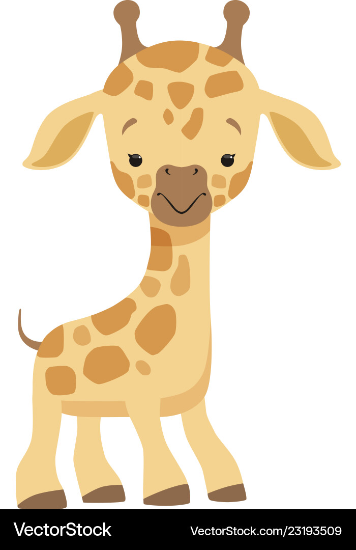 Cute little giraffe funny jungle animal cartoon Cute little giraffe funny jungle animal cartoon vector image
