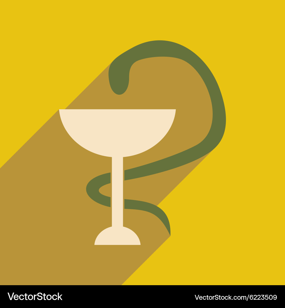 Flat with shadow icon and mobile application snake vector image