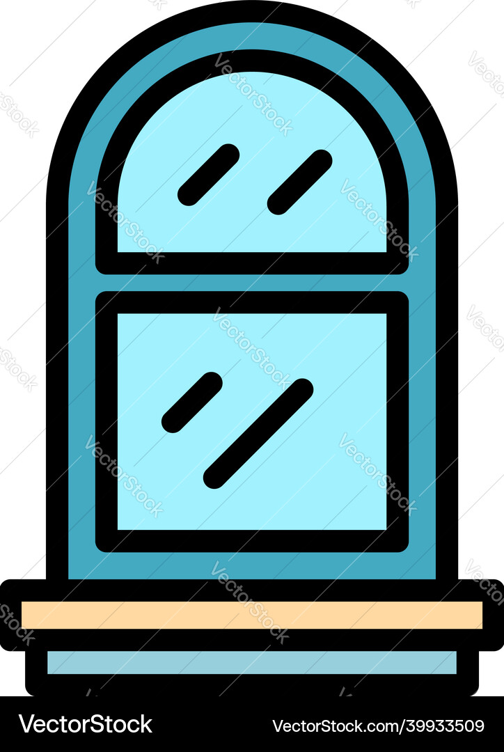 Frame window icon color outline Vector Image