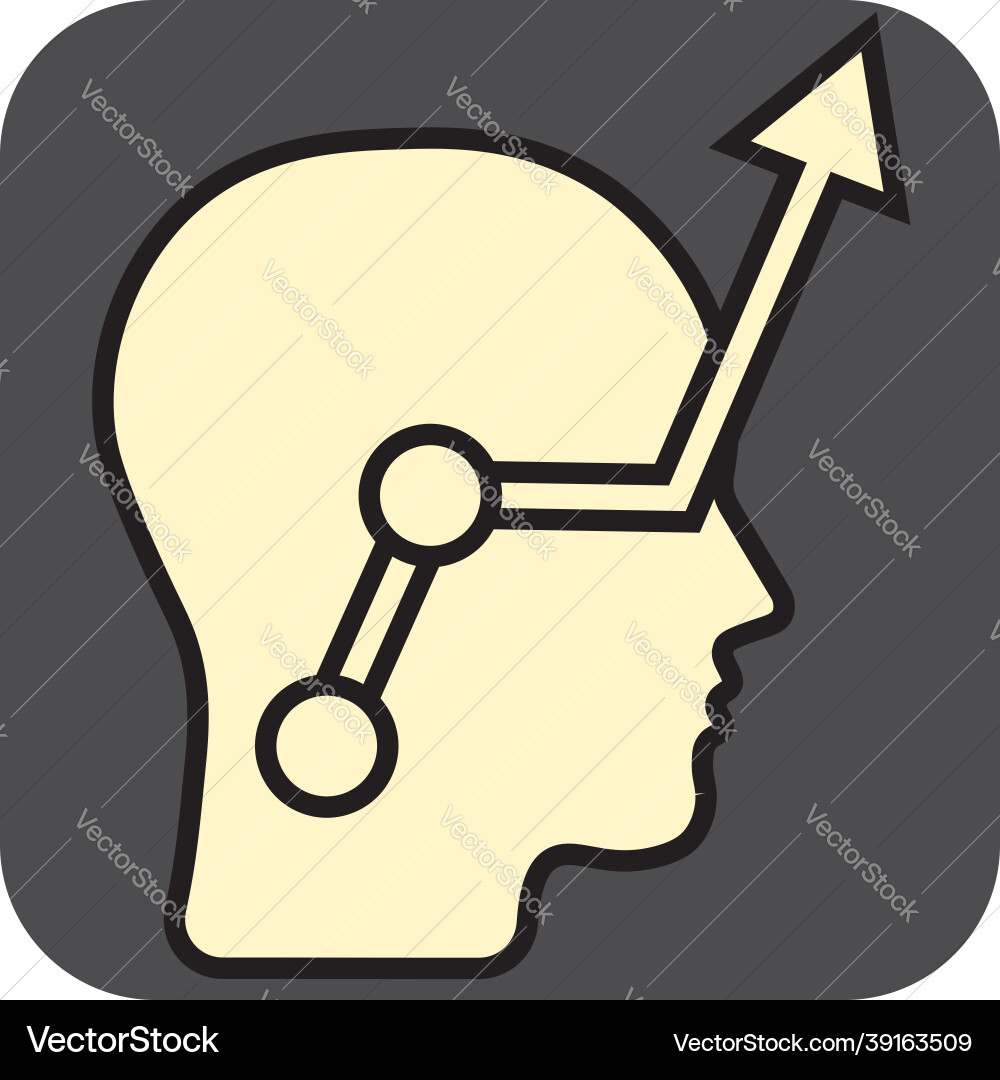 Head with graph arrow on a white background vector image