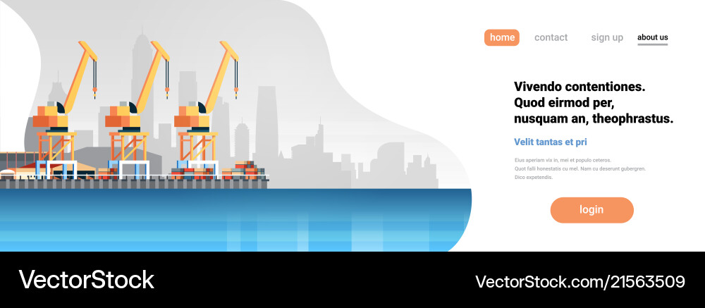 Industrial sea port cargo logistics container Industrial sea port cargo logistics container vector image