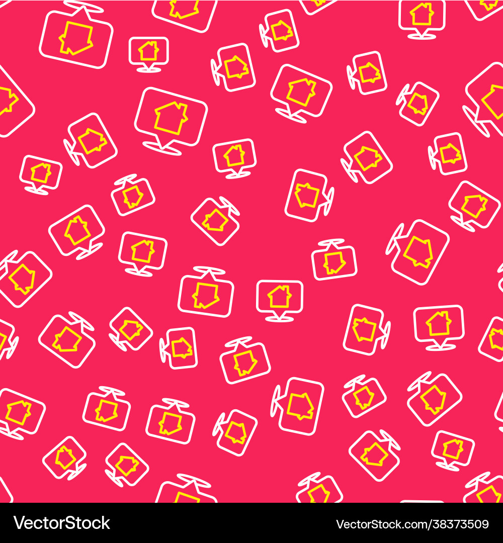 Line map pointer with house icon isolated seamless Line map pointer with house icon isolated seamless vector image