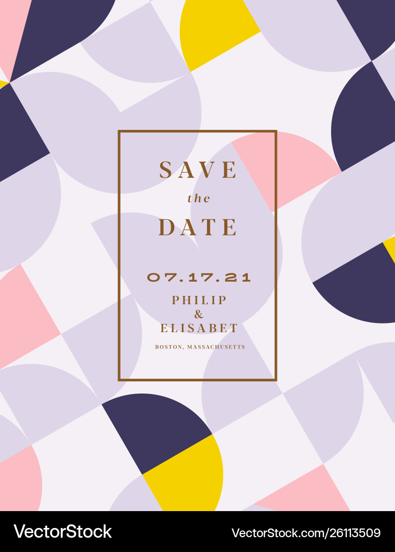 Modern save date template design vector image