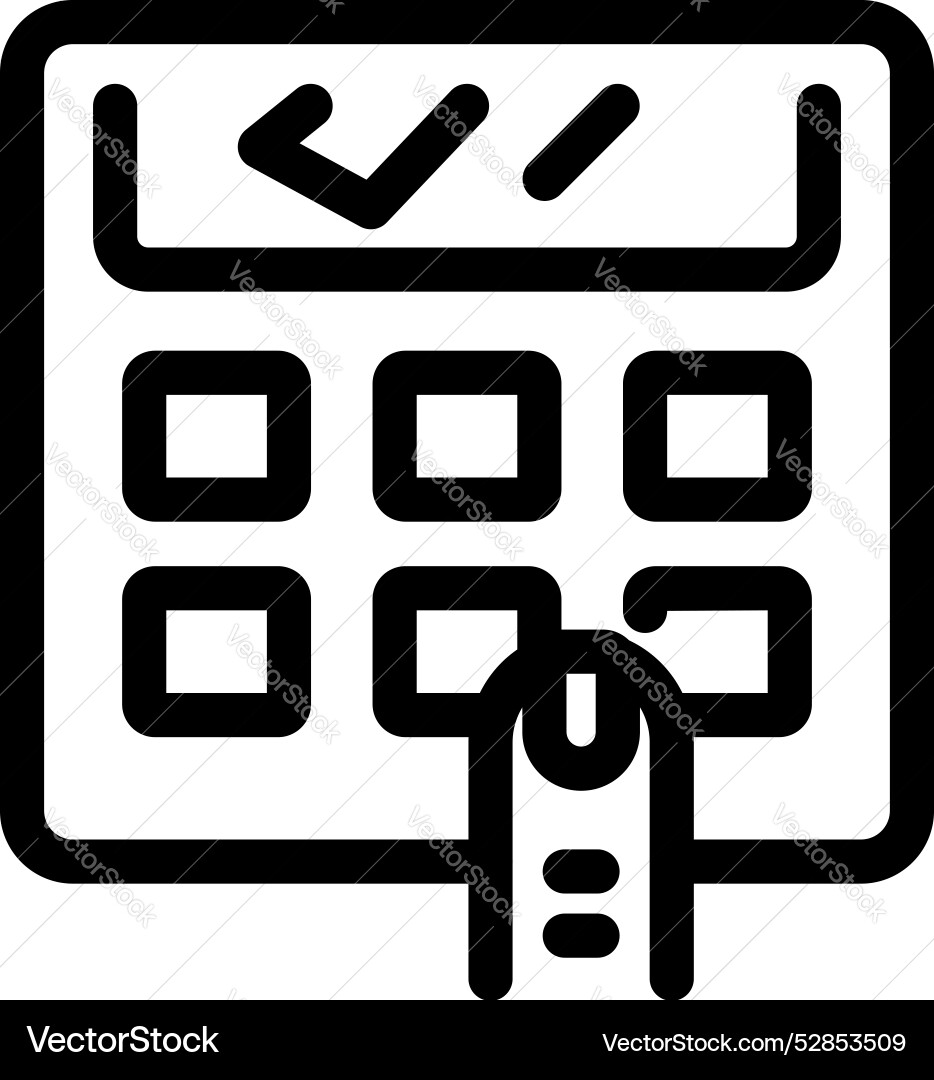 Person pressing button on security system keypad Person pressing button on security system keypad vector image