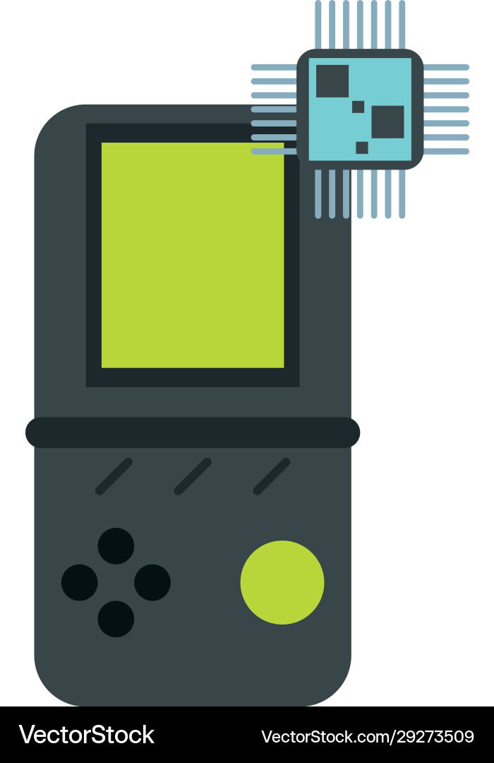 Processor chip with video game devices technology Processor chip with video game devices technology vector image
