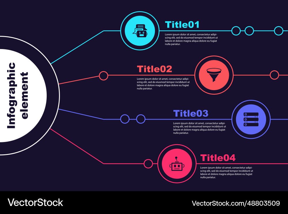 Set chat bot funnel or filter server data Set chat bot funnel or filter server data vector image