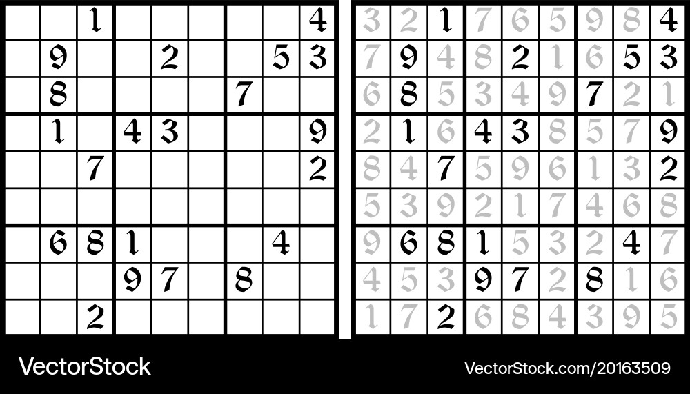 Sudoku Puzzle Game Vector Image