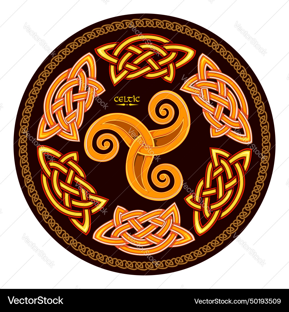 Triple trickle celtic spiral ornament knot Triple trickle celtic spiral ornament knot Vector Image