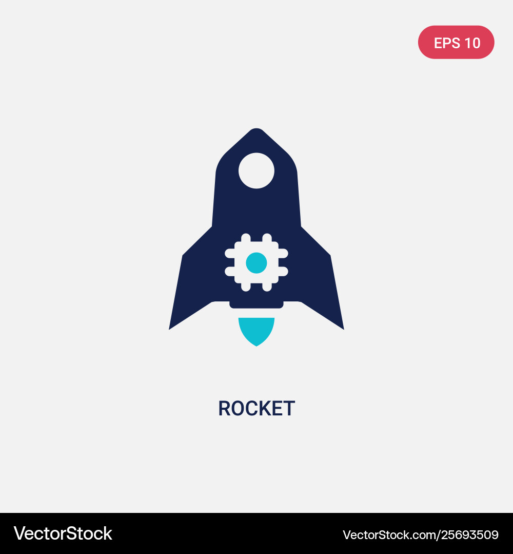 Two color rocket icon from artificial Vector Image