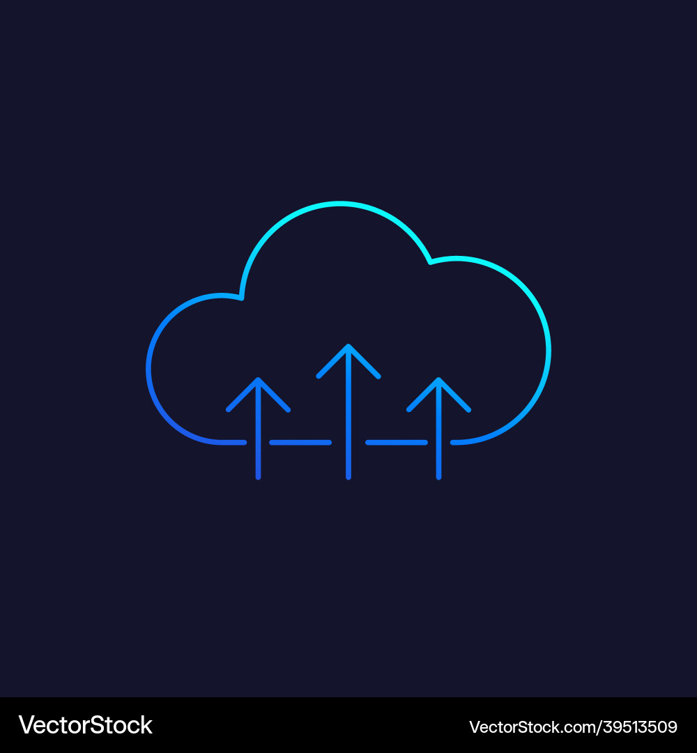 Upload to web line icon vector image