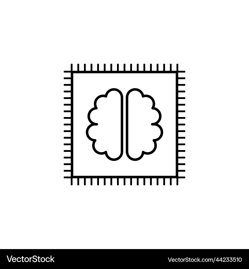Ai icon line art style machine learning Ai icon line art style machine learning vector image