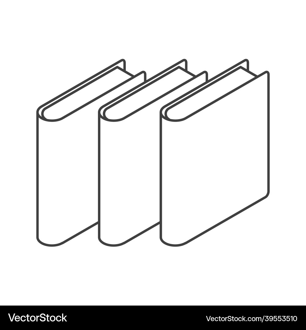 Book icon a simple linear isometric view of three Vector Image