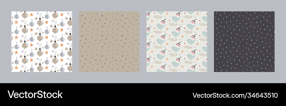 Christmas Seamless Patterns Royalty Free Vector Image