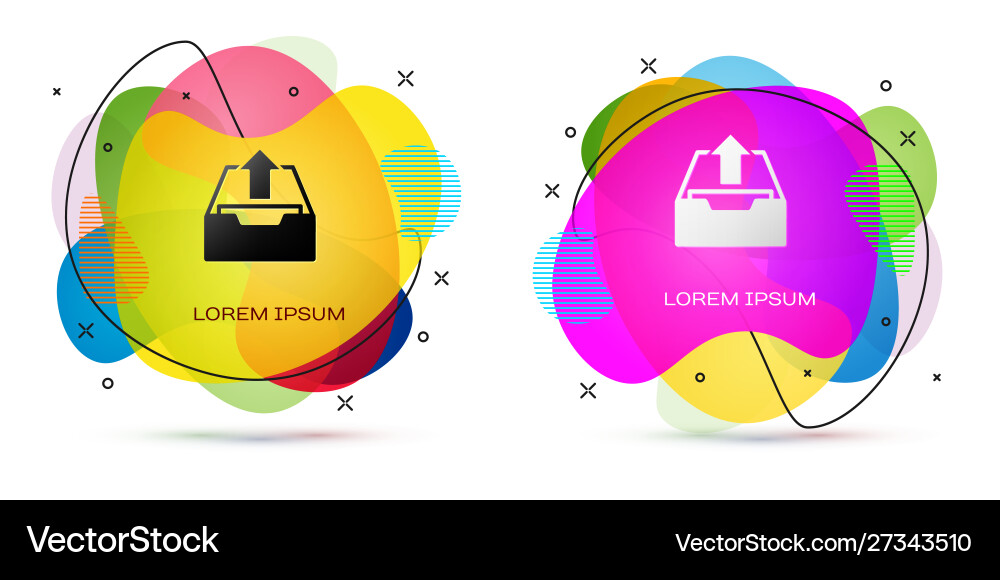 Color upload inbox icon isolated on white Color upload inbox icon isolated on white vector image