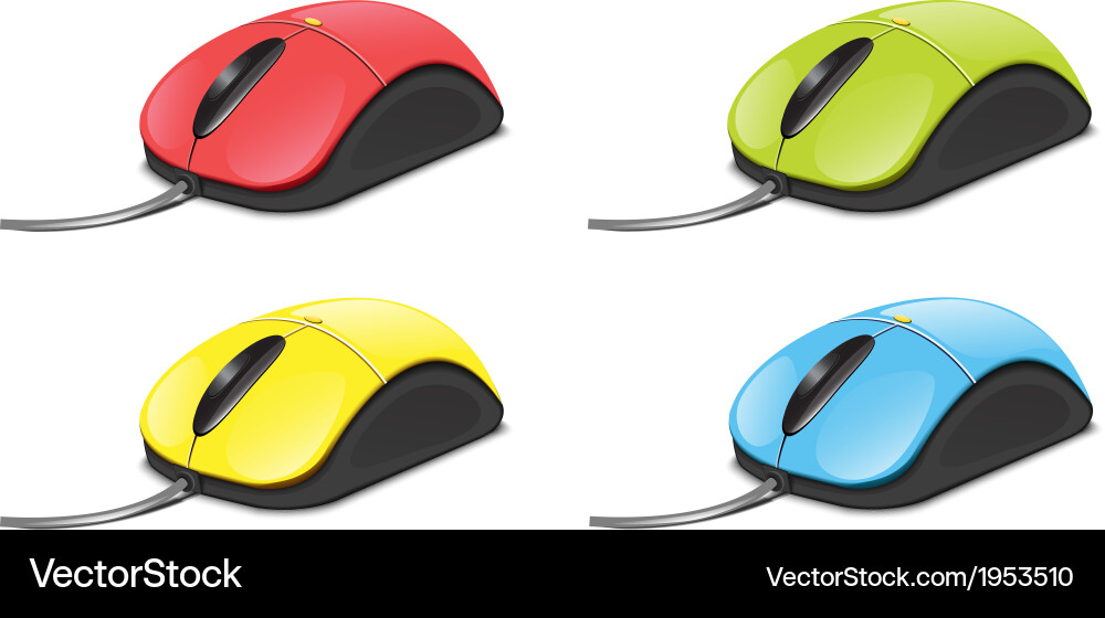 Computer mouse set vector image