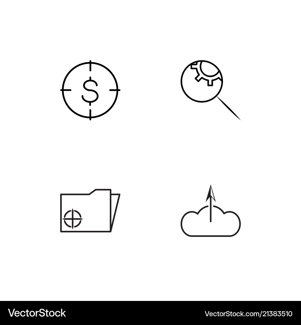 Cyber security linear icons set simple outline vector image