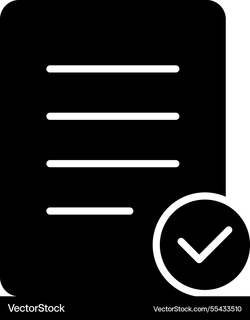 Document with checkmark tick icon Vector Image