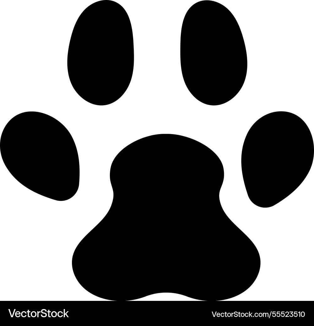Einfache schwarze und weiße Grafik einer Pfote Einfache schwarze und weiße Grafik einer Pfote vektorbild