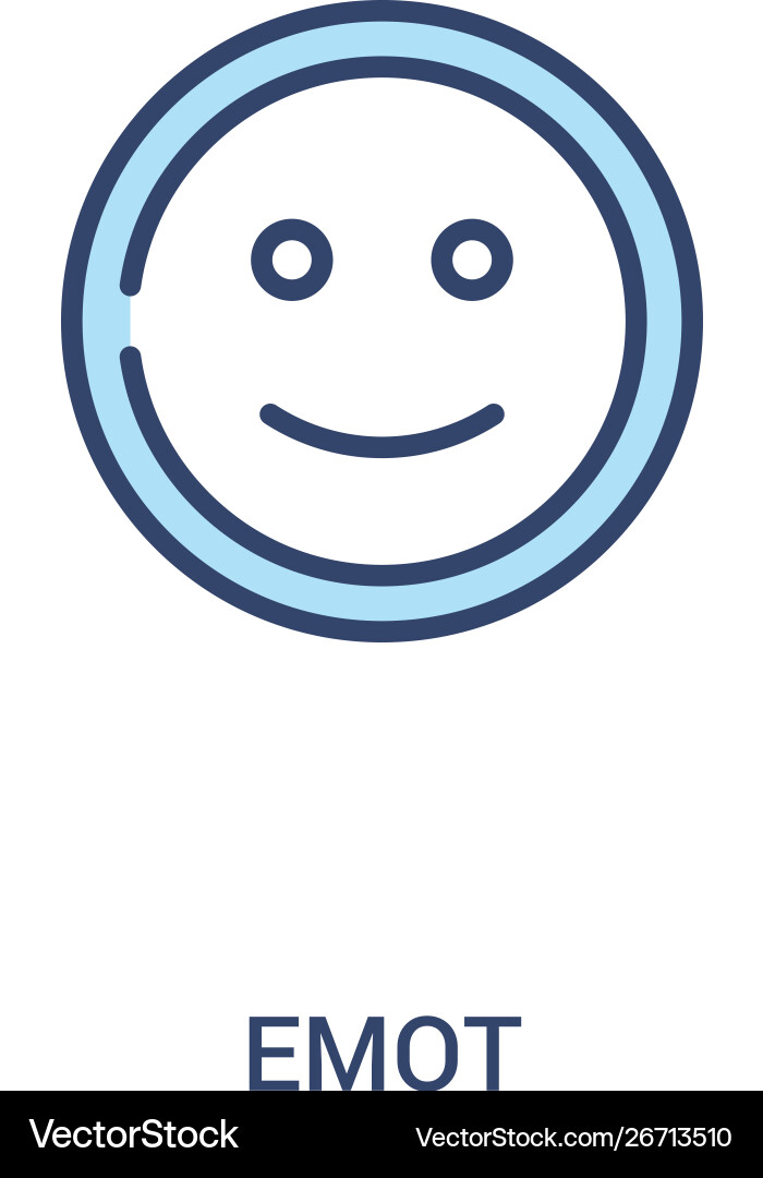 Emot concept 2 colored icon simple line element Emot concept 2 colored icon simple line element vector image
