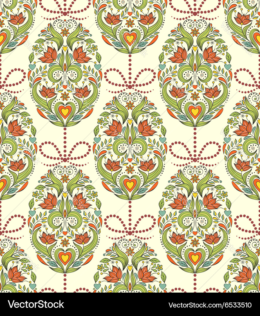 Floral easter eggs Vector Image