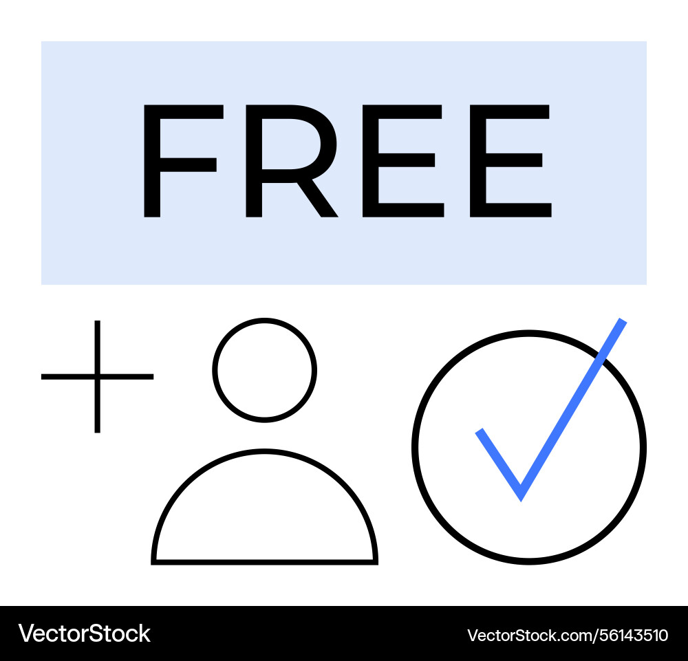 Free access concept with user profile creation vector image