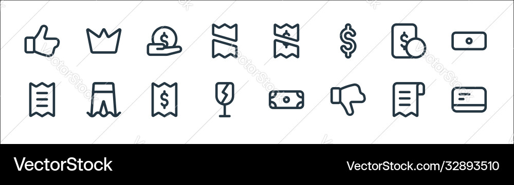 Marketplace line icons linear set quality Marketplace line icons linear set quality Vector Image