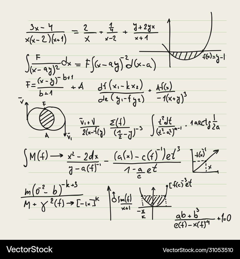 Mathematical Formulas Background vector image
