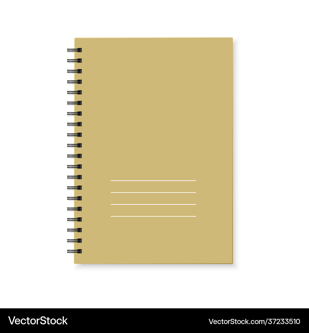 Notebook with color cover and spiral binding Notebook with color cover and spiral binding vector image