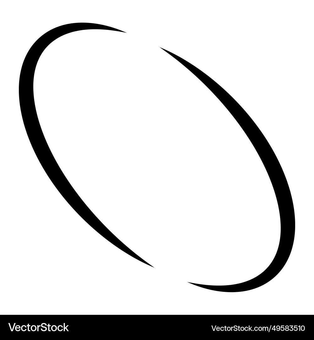 Oval swoosh stroke curve lines price tag shape vector image