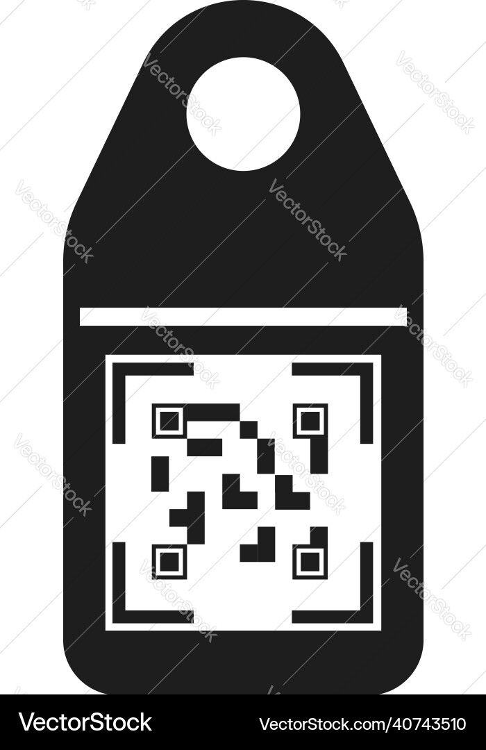 Qr code on the label or tag image Qr code on the label or tag image vector image