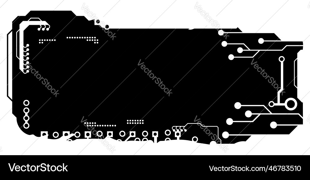 Rectangular design clipart in tech style isolated vector image