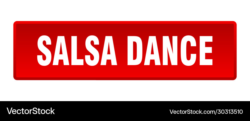 Salsa dance button square red push Vector Image