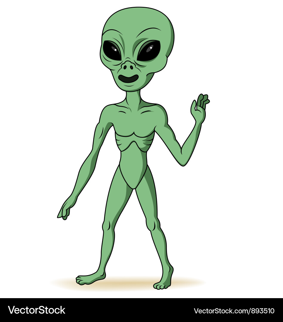 Süße Alien Cartoon Charakter Vektorbild
