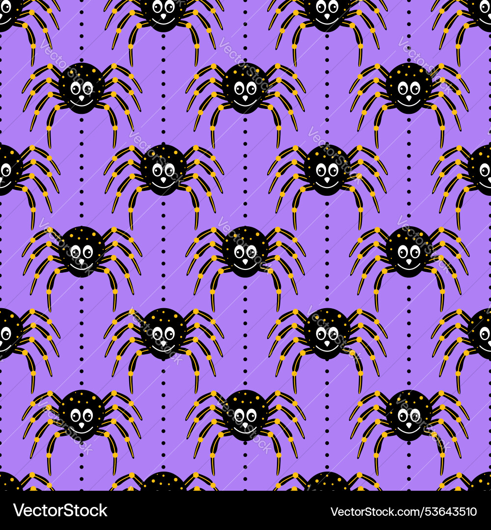 Seamless pattern with fun spider vector image