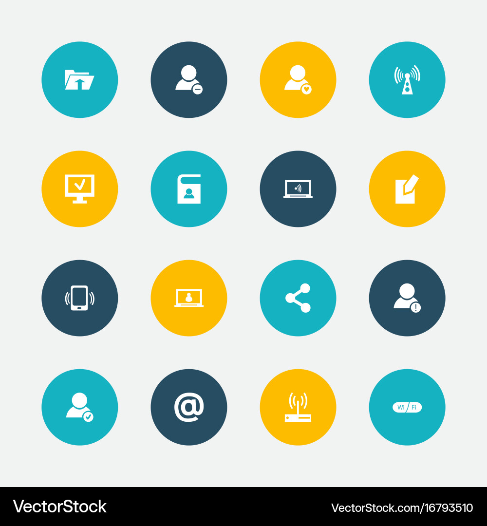 Set of 16 editable global icons includes symbols Vector Image