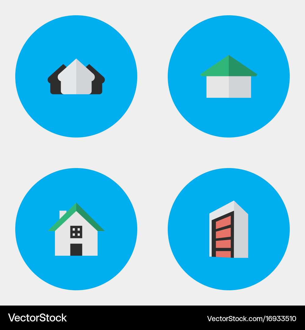 Set of simple property icons vector image