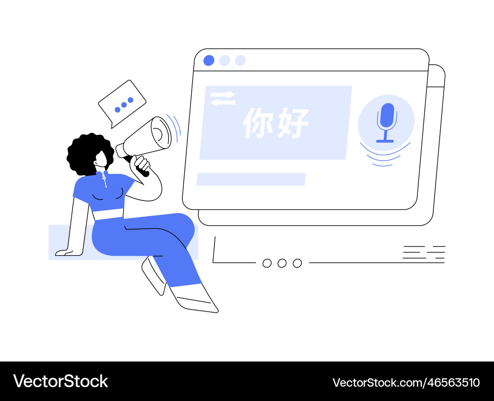Speech to text abstract concept Speech to text abstract concept vector image