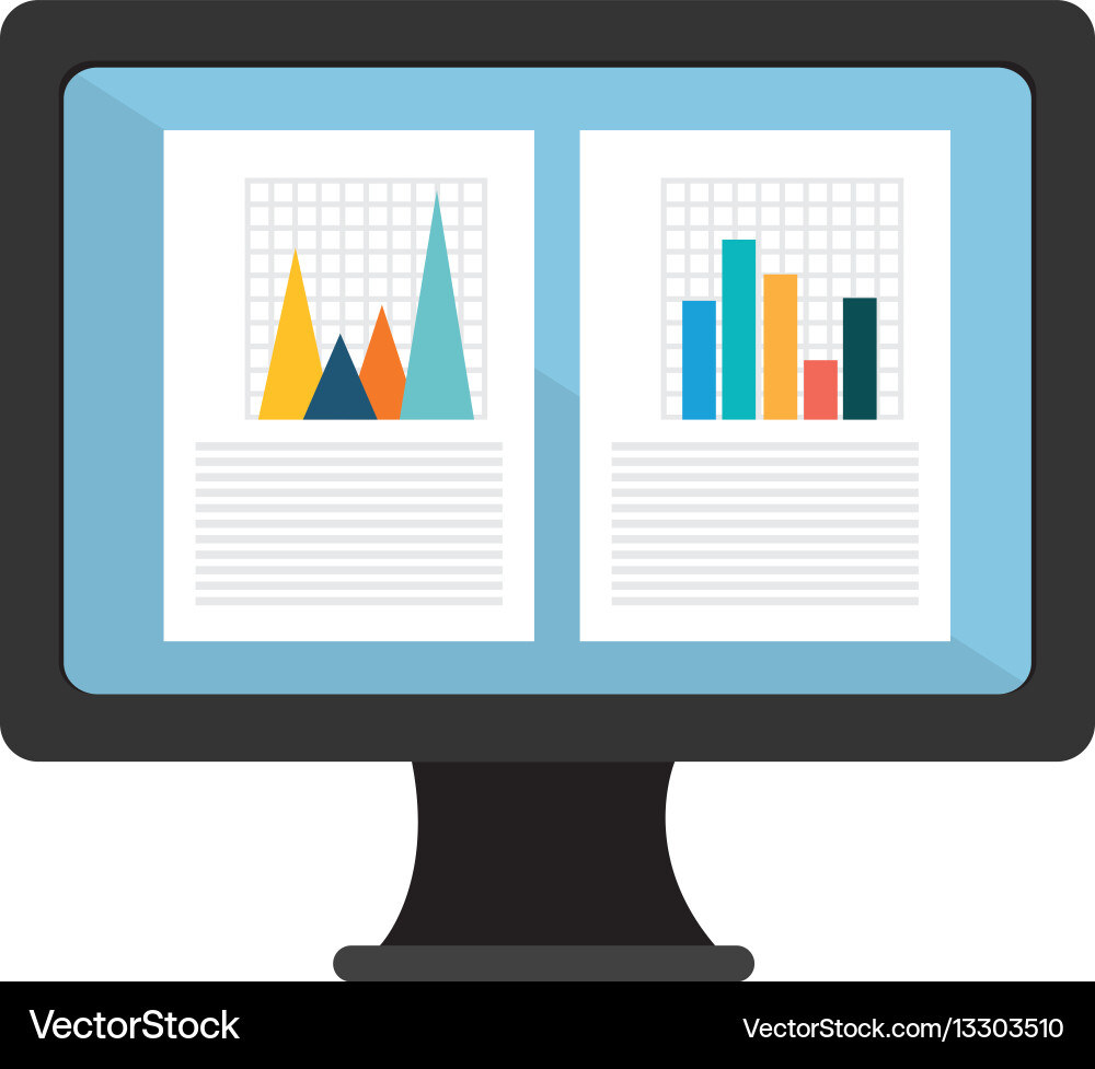 Statistic graph report vector image