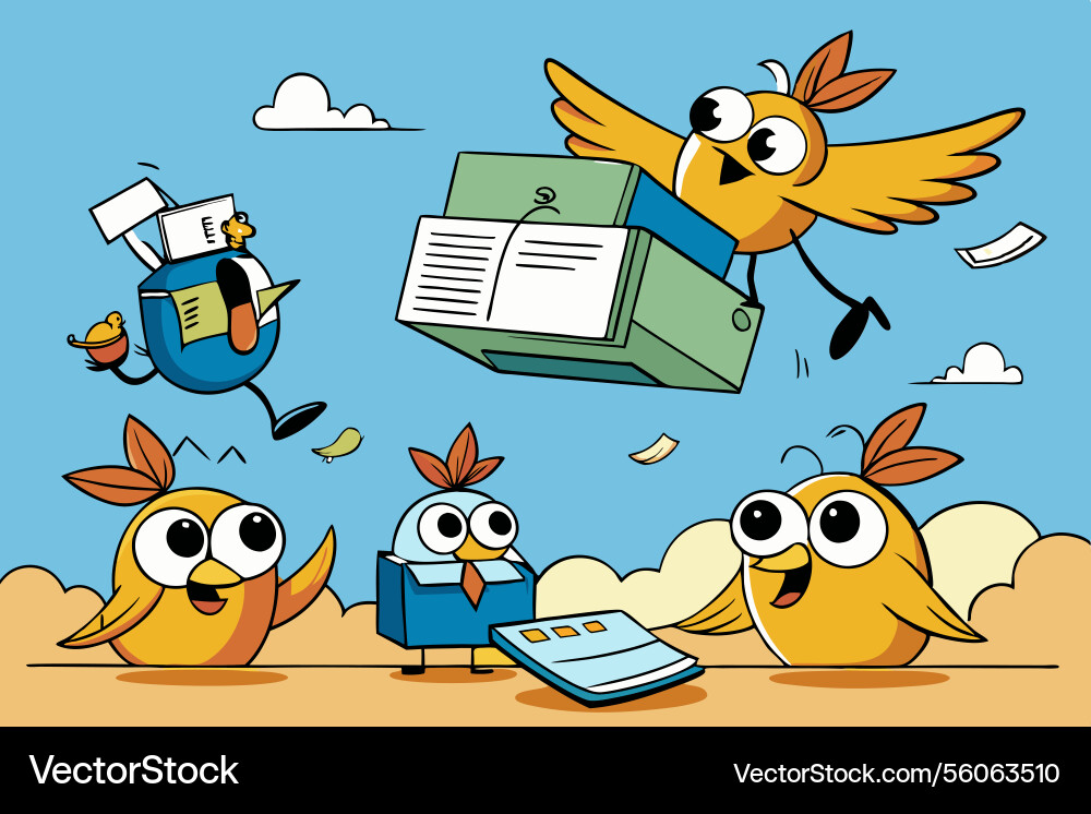 Surreal scene where tax forms transform Vector Image