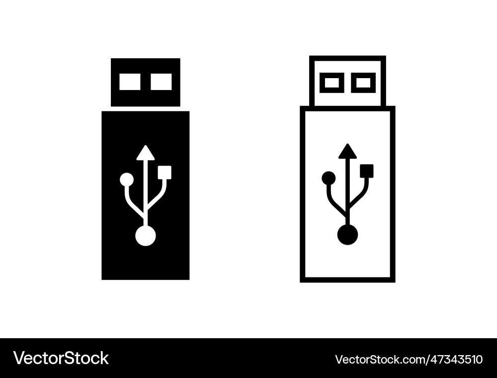 Usb icon set flash disk Usb icon set flash disk Vector Image