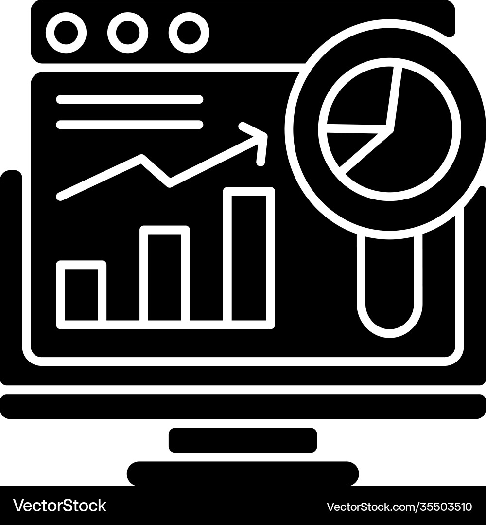 Web Analytics Icon - Data Analysis vector image