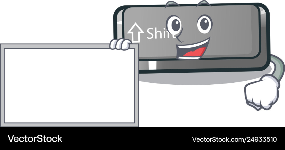 With board button shift isolated vector image