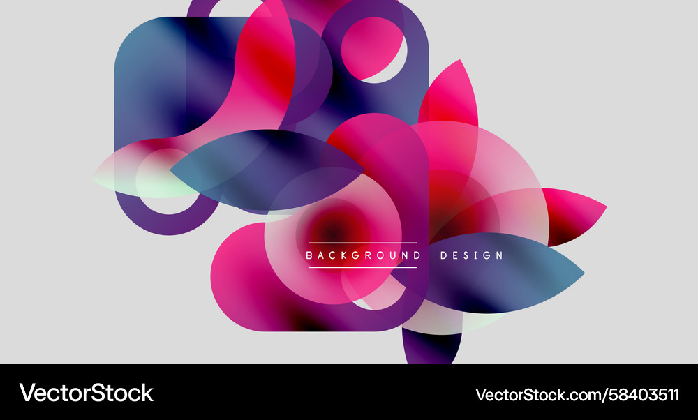 Abstract floral design overlapping shapes create Vector Image