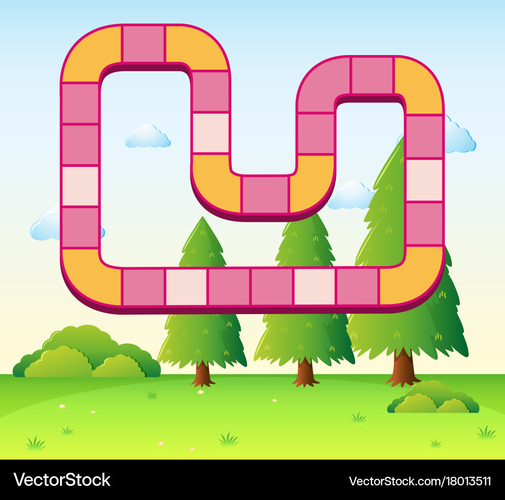 Boardgame template with park background Vector Image