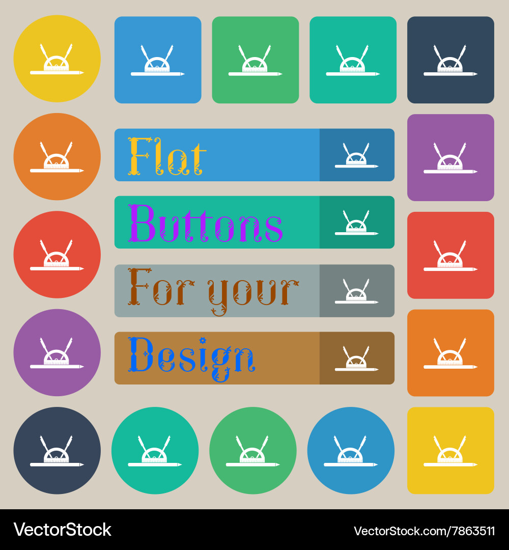 Compass and protractor characters geometry vector image