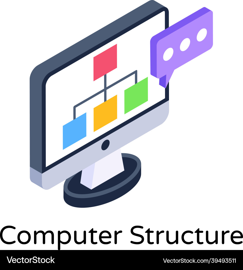 Computer structure vector image