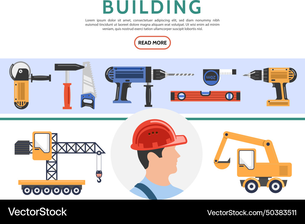 Flat building elements collection Flat building elements collection vector image