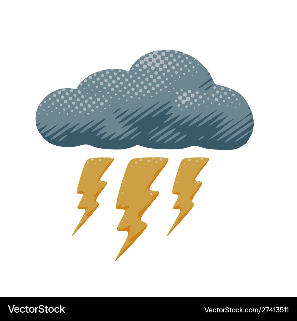 Flat isolated sky lightning storm symbol object Flat isolated sky lightning storm symbol object vector image