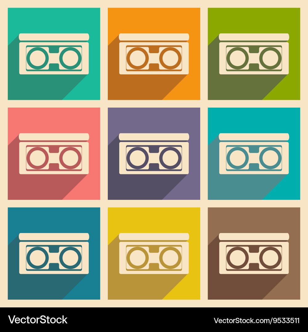 Flat with shadow concept and mobile application vector image