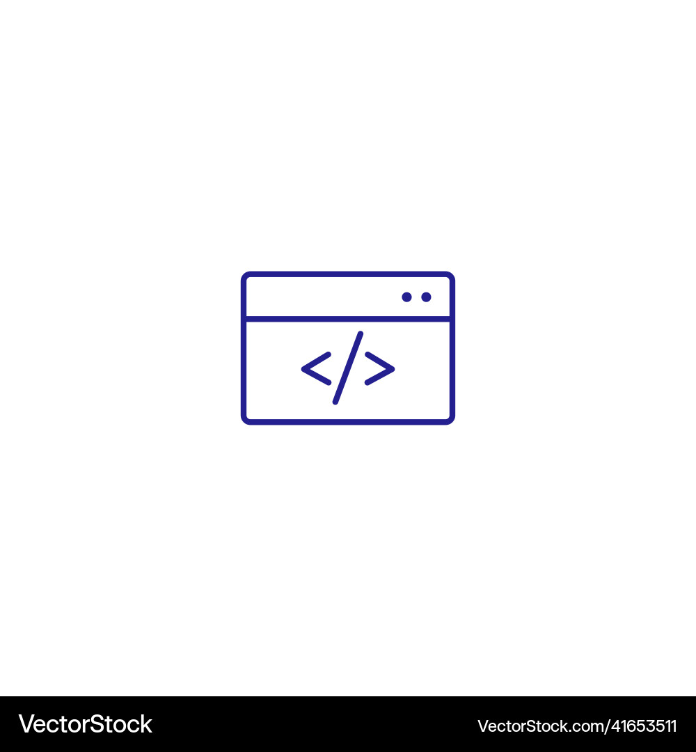 Html metadata code tag line icon xml java window vector image